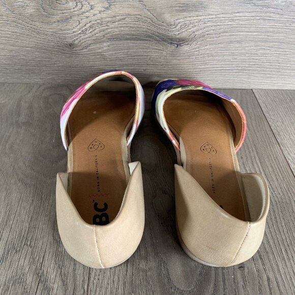 BC Vegan Dress Flat Shoes Women's 7.5 Slip-on Open Toe Floral Print All Man Made - Picture 5 of 16